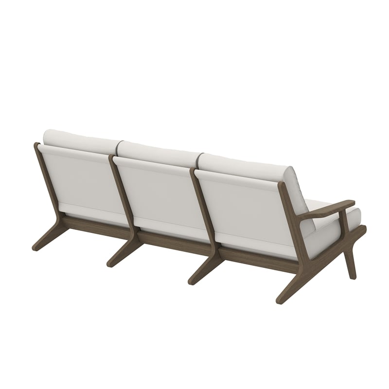 Modway Saratoga Outdoor Patio Teak Sofa in Weathered Gray White