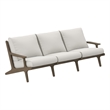 Modway Saratoga Outdoor Patio Teak Sofa in Weathered Gray White