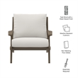 Saratoga Outdoor Patio Teak Wood Armchair in Weathered Gray White