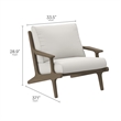 Saratoga Outdoor Patio Teak Wood Armchair in Weathered Gray White