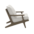 Saratoga Outdoor Patio Teak Wood Armchair in Weathered Gray White