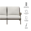Saratoga Outdoor Patio Teak Wood Loveseat in Weathered Gray White