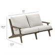 Saratoga Outdoor Patio Teak Wood Loveseat in Weathered Gray White