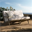 Saratoga Outdoor Patio Teak Wood Loveseat in Weathered Gray White