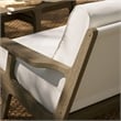 Saratoga Outdoor Patio Teak Wood Loveseat in Weathered Gray White