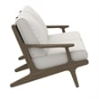 Saratoga Outdoor Patio Teak Wood Loveseat in Weathered Gray White