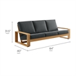 Lirienne 2-Piece Patio Aluminum Faux Wood Furniture Set in Charcoal Natural
