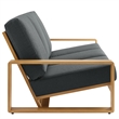Lirienne 2-Piece Patio Aluminum Faux Wood Furniture Set in Charcoal Natural