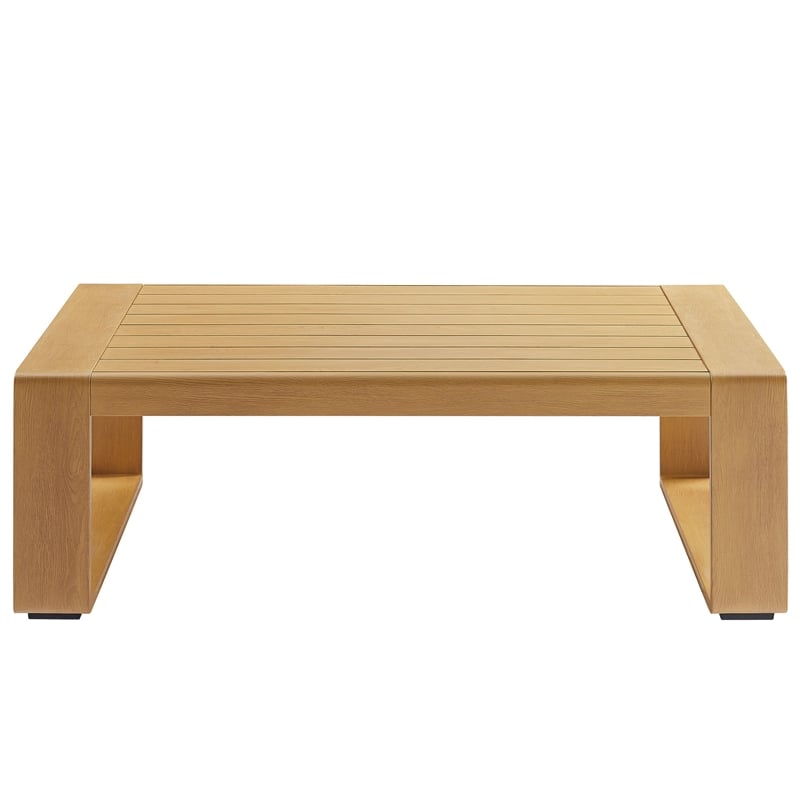 Lirienne 2-Piece Patio Aluminum Faux Wood Furniture Set in Charcoal Natural