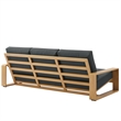 Modway Lirienne 4-PC Patio Aluminum Faux Wood Furniture Set in Charcoal/Natural