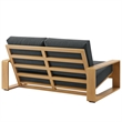 Modway Lirienne 4-PC Patio Aluminum Faux Wood Furniture Set in Charcoal/Natural