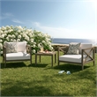 Northlake 3-Piece Patio Teak Wood Furniture Set with Armchair and Side Table