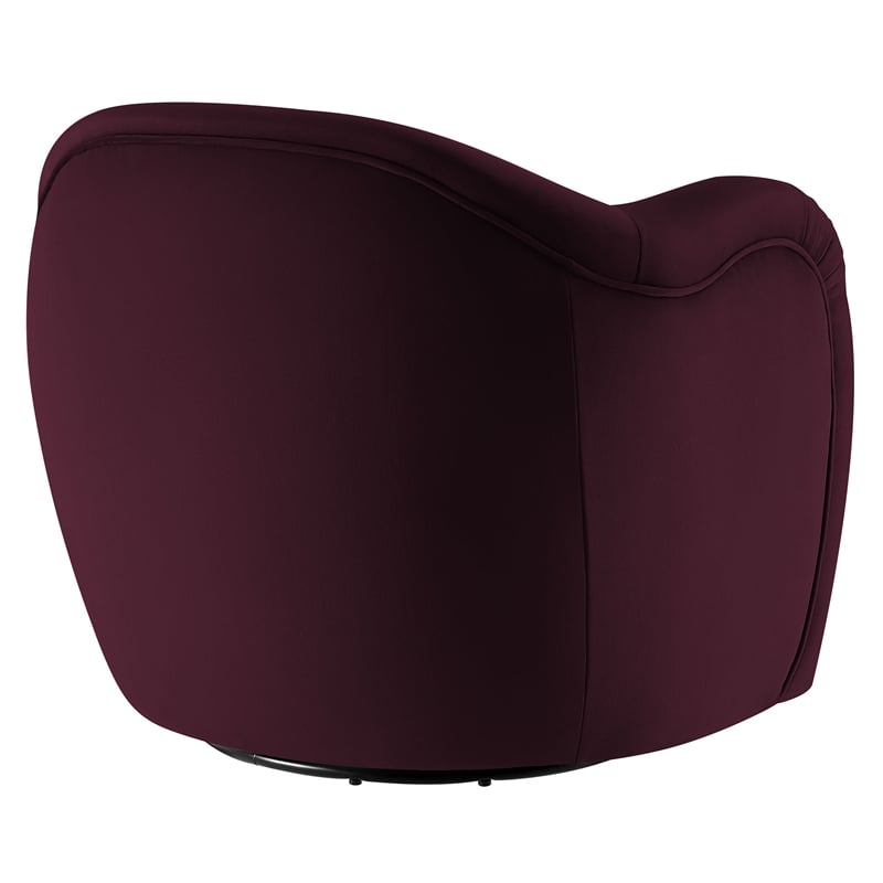 Compose Performance Velvet Swivel Armchair in Mulberry