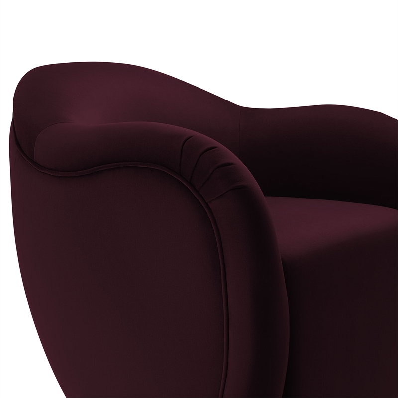 Compose Performance Velvet Swivel Armchair in Mulberry