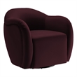 Compose Performance Velvet Swivel Armchair in Mulberry