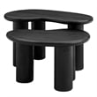 Hackney Mango Wood Nesting Coffee Table Set in Black