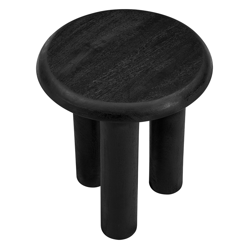 Mavina Mango Wood Side Table in Black