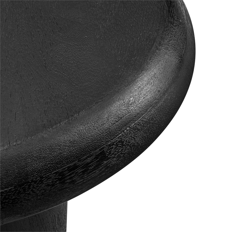 Mavina Mango Wood Side Table in Black