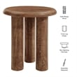 Mavina Mango Wood Side Table in Walnut