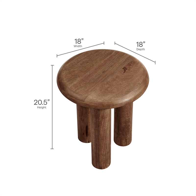 Mavina Mango Wood Side Table in Walnut
