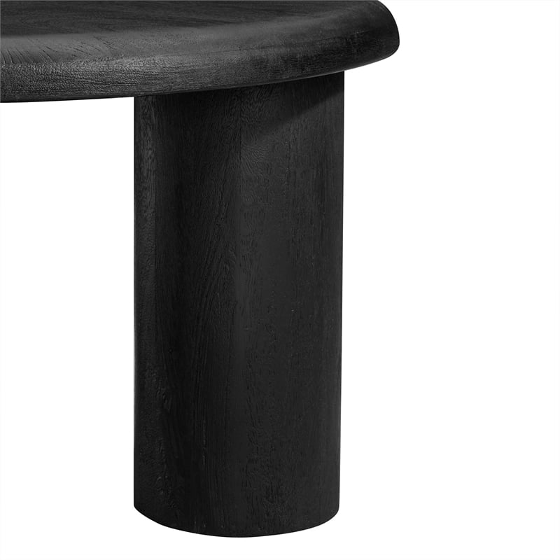 Mavina Round Mango Wood Coffee Table in Black