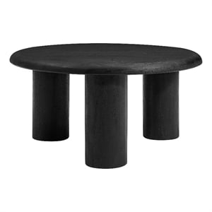 Mavina Round Mango Wood Coffee Table in Black