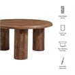 Mavina Round Mango Wood Coffee Table in Walnut