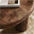 Mavina Round Mango Wood Coffee Table in Walnut