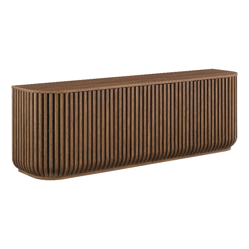 Fortitude 75&quot Curved Sideboard Storage Cabinet in Walnut
