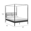 Modway Marlowe 4-Poster Canopy Metal Queen Platform Bed in Charcoal