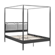 Modway Marlowe 4-Poster Canopy Metal Queen Platform Bed in Charcoal
