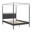 Modway Marlowe 4-Poster Canopy Metal Queen Platform Bed in Charcoal