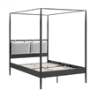 Marlowe 4-Poster Canopy Metal Full Platform Bed in Charcoal
