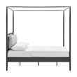 Marlowe 4-Poster Canopy Metal Full Platform Bed in Charcoal