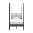 Marlowe 4-Poster Canopy Metal Twin Platform Bed in Charcoal