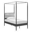 Marlowe 4-Poster Canopy Metal Twin Platform Bed in Charcoal