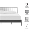 Adair Spindle Metal King Platform Bed in Charcoal