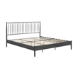 Adair Spindle Metal King Platform Bed in Charcoal