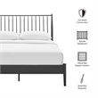 Modway Adair Spindle Metal Queen Platform Bed in Charcoal