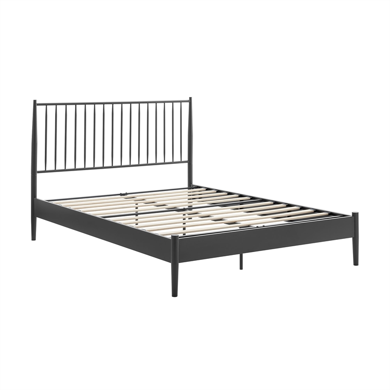 Modway Adair Spindle Metal Queen Platform Bed in Charcoal
