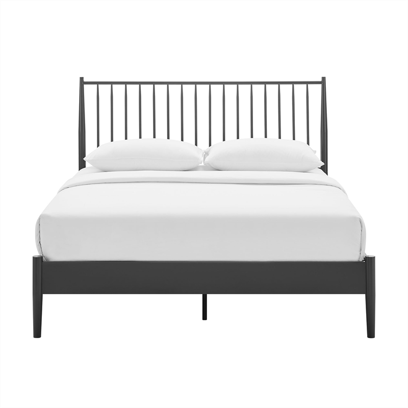 Modway Adair Spindle Metal Queen Platform Bed in Charcoal