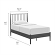 Adair Spindle Metal Twin Platform Bed in Charcoal