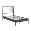 Adair Spindle Metal Twin Platform Bed in Charcoal