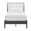 Adair Spindle Metal Twin Platform Bed in Charcoal
