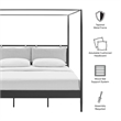 Marlowe 4-Poster Canopy Metal King Platform Bed in Charcoal