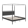 Marlowe 4-Poster Canopy Metal King Platform Bed in Charcoal