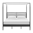 Marlowe 4-Poster Canopy Metal King Platform Bed in Charcoal