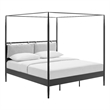 Marlowe 4-Poster Canopy Metal King Platform Bed in Charcoal