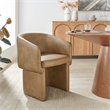 Verity Barrel Back Vegan Leather Dining Chair in Toast