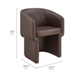 Verity Barrel Back Vegan Leather Dining Chair in Espresso